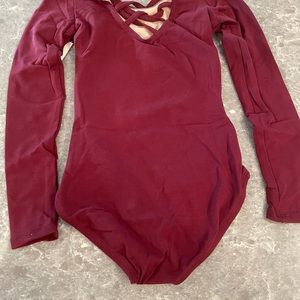 Long Sleeve Burgundy Leotard--Child Sizes  New with Tags